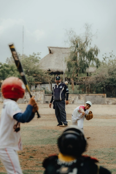 Pueblo Kids Playing Baseball in central America